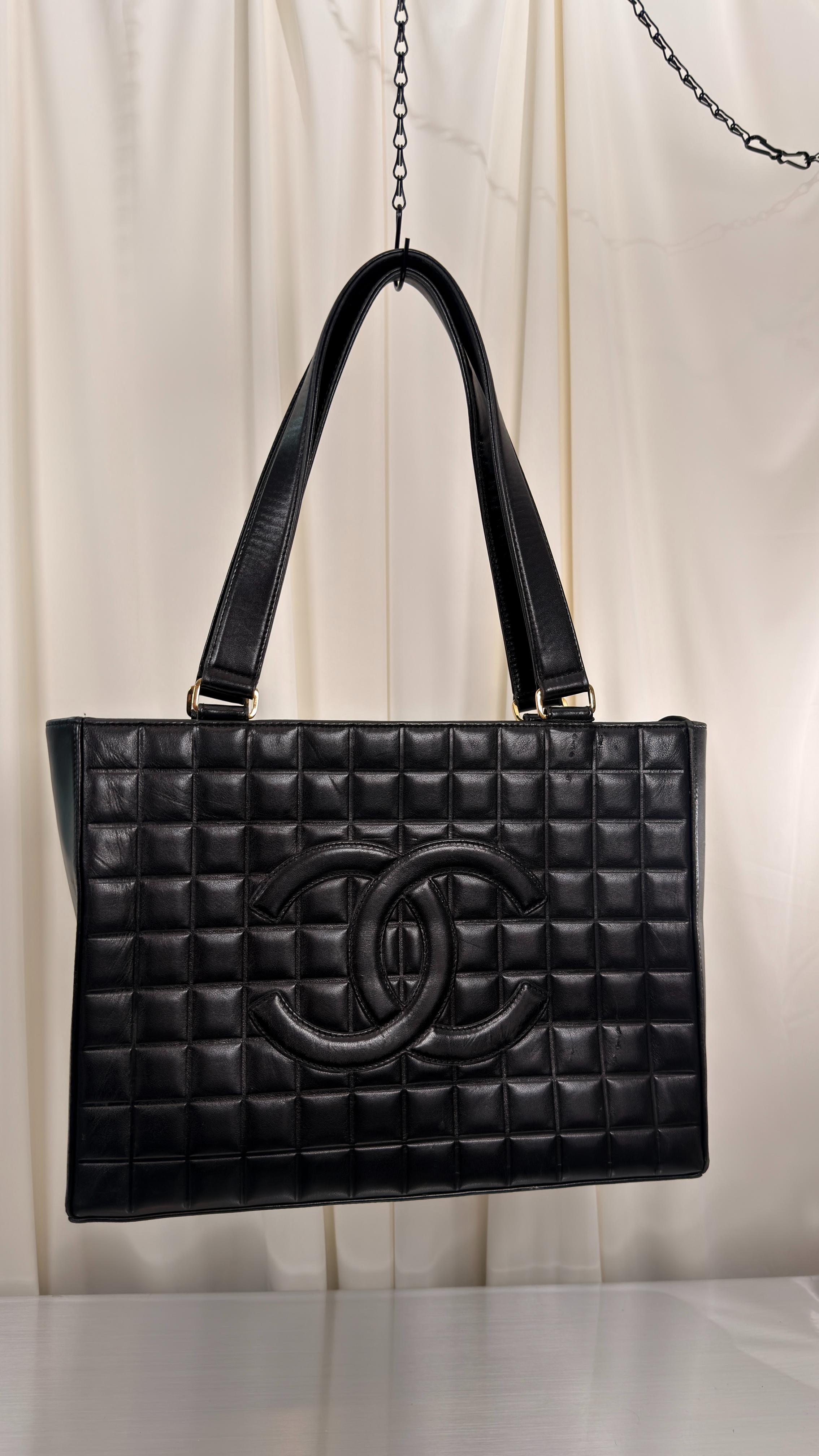 Chanel Black Choco Bar Tote Bag