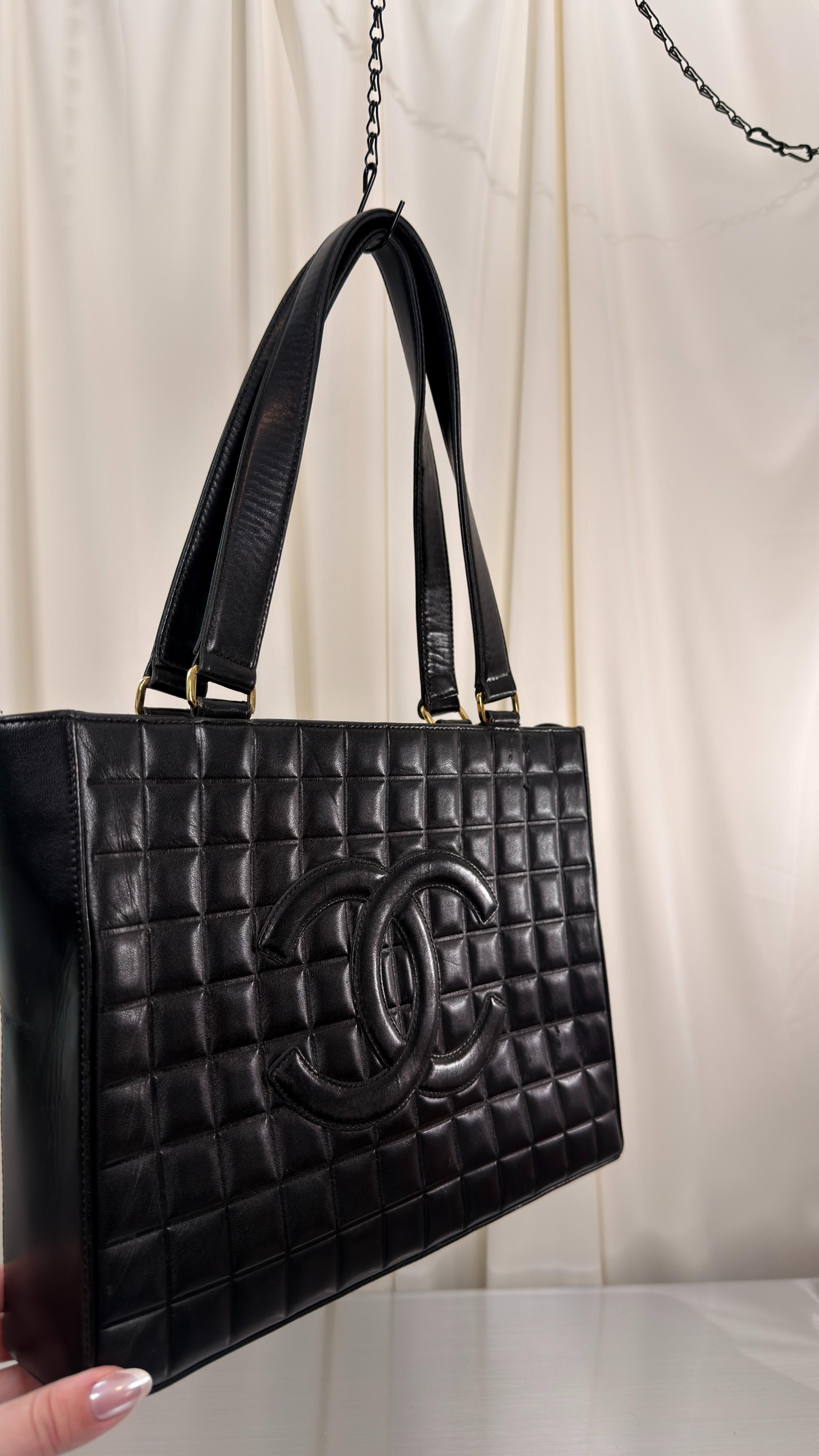 Chanel Black Choco Bar Tote Bag