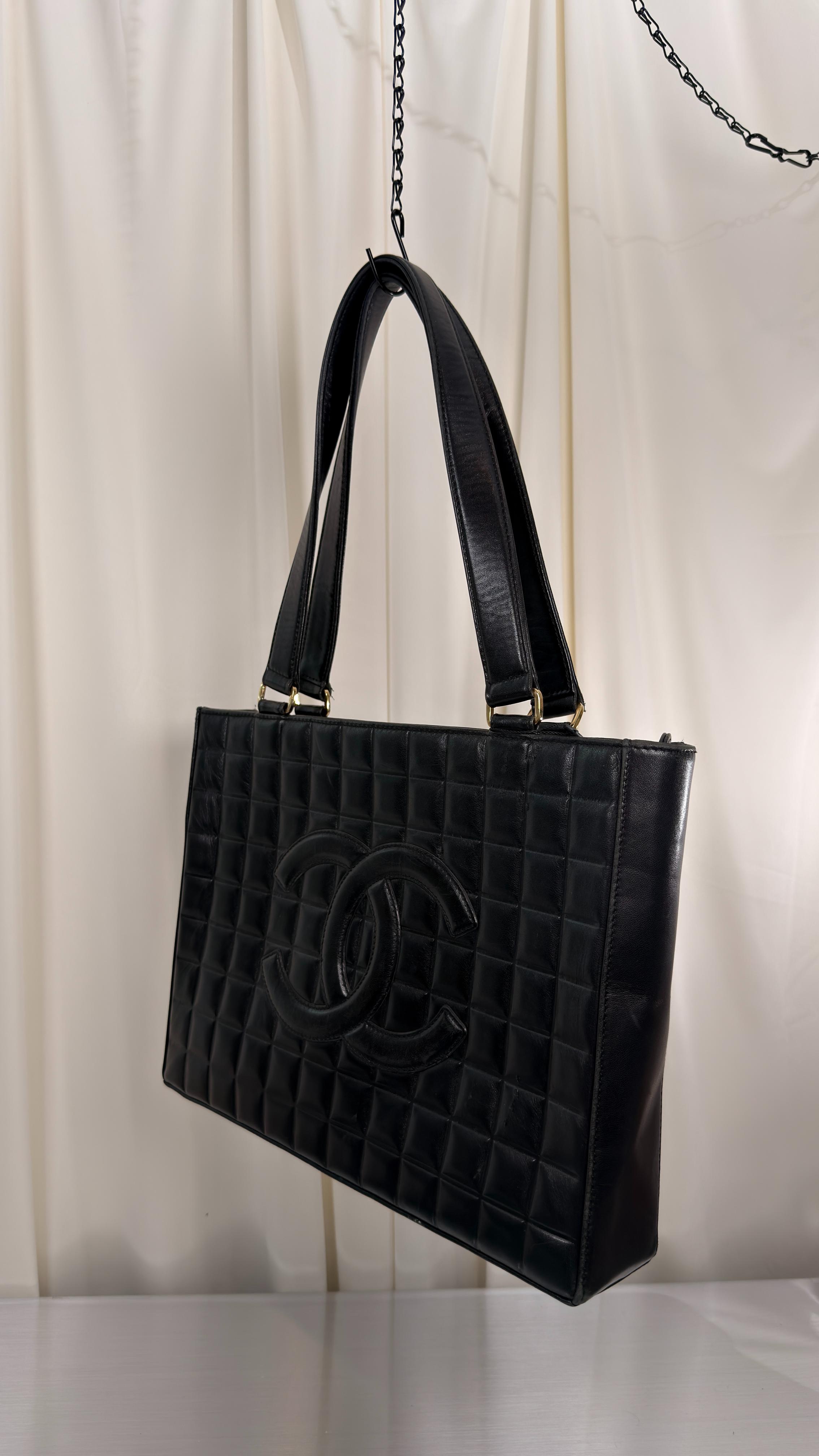 Chanel Black Choco Bar Tote Bag