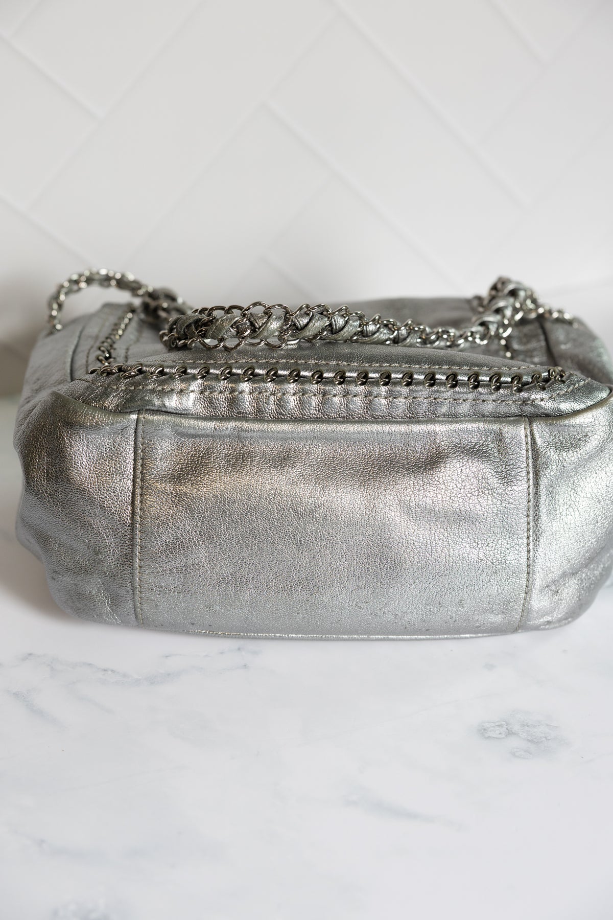 Chanel Luxe Ligne Shoulder Bag Silver