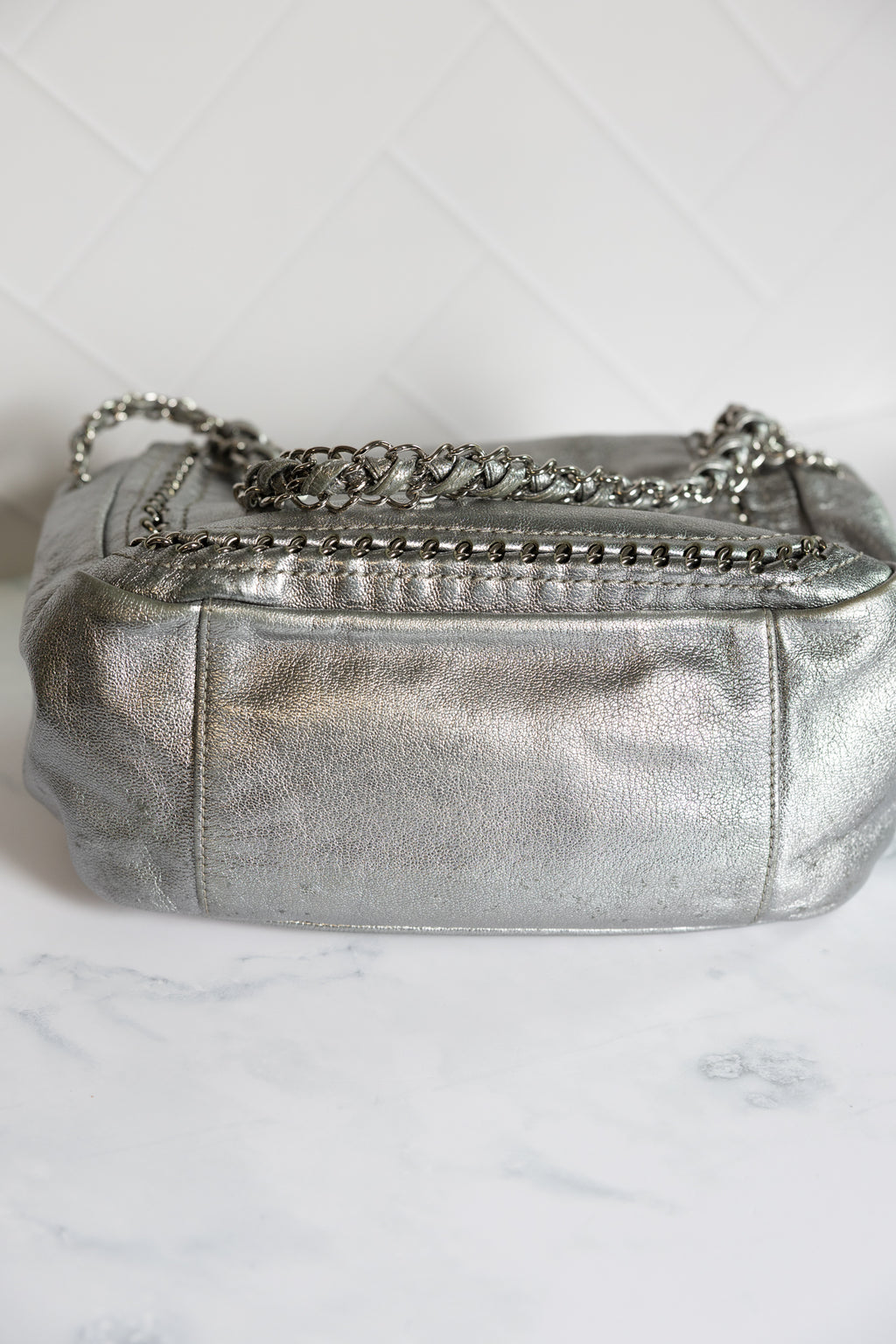Chanel Luxe Ligne Shoulder Bag Silver