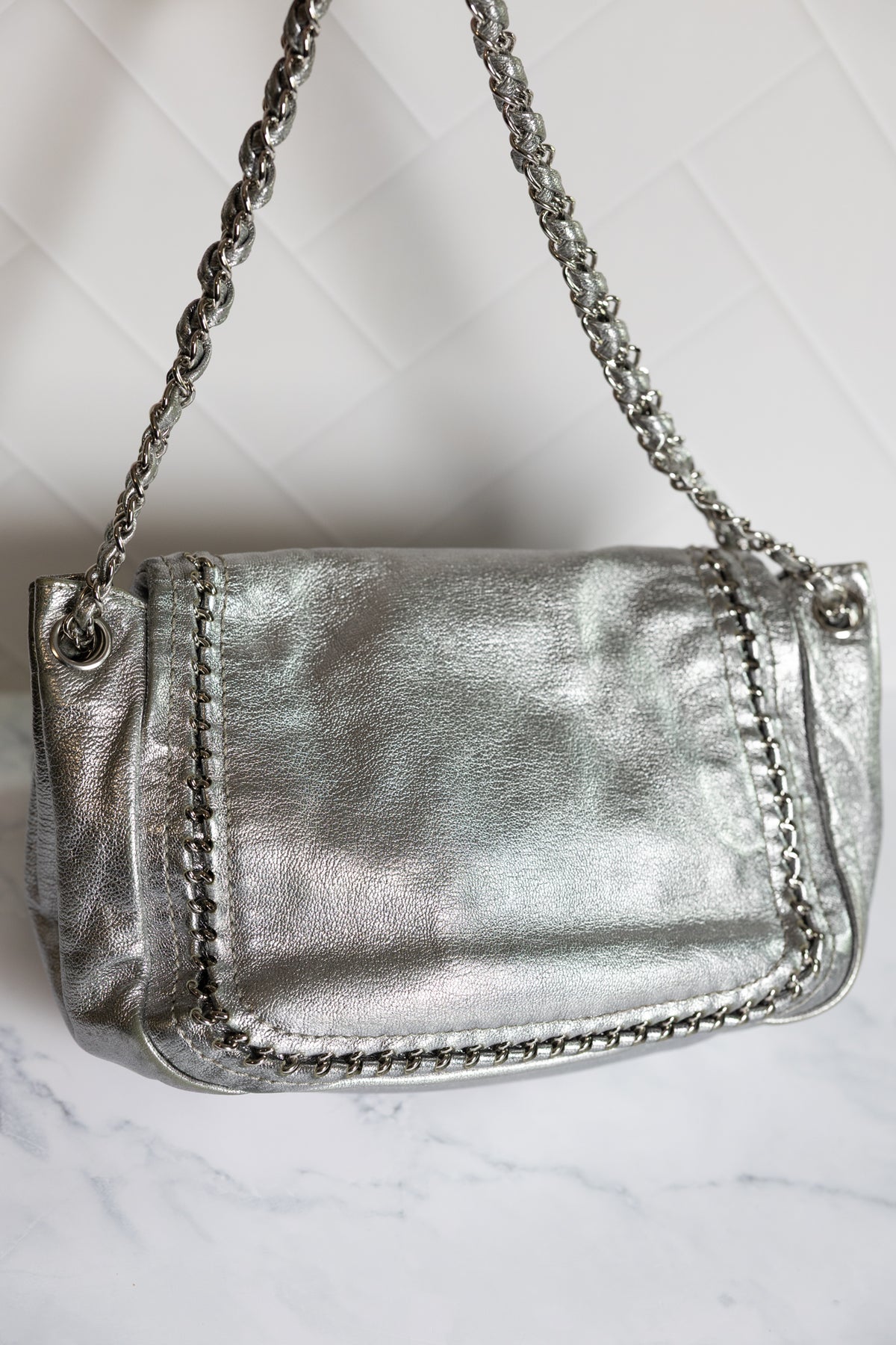 Chanel Luxe Ligne Shoulder Bag Silver