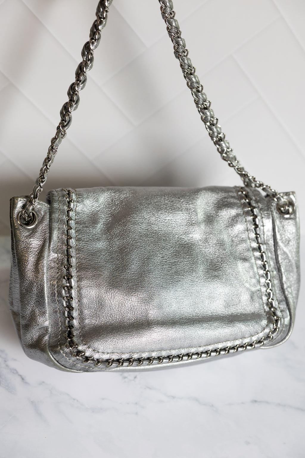 Chanel Luxe Ligne Shoulder Bag Silver
