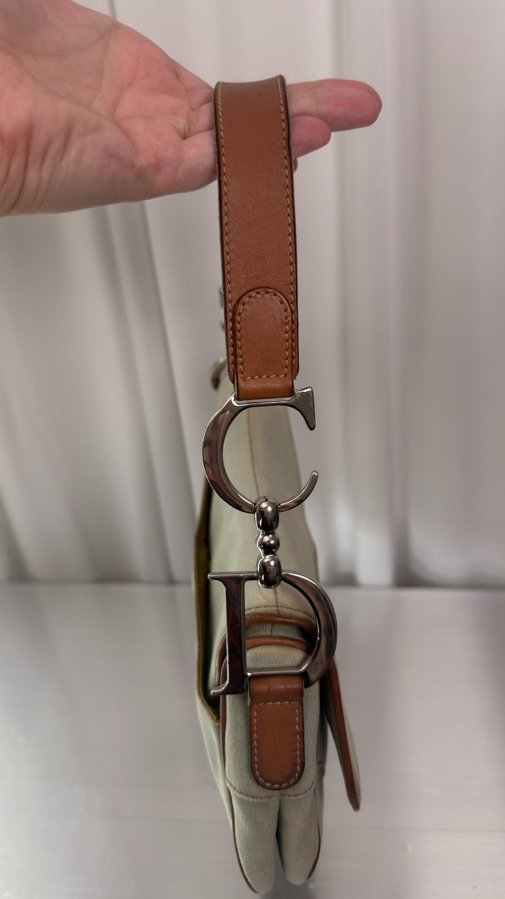 Dior Denim Double Saddle Bag
