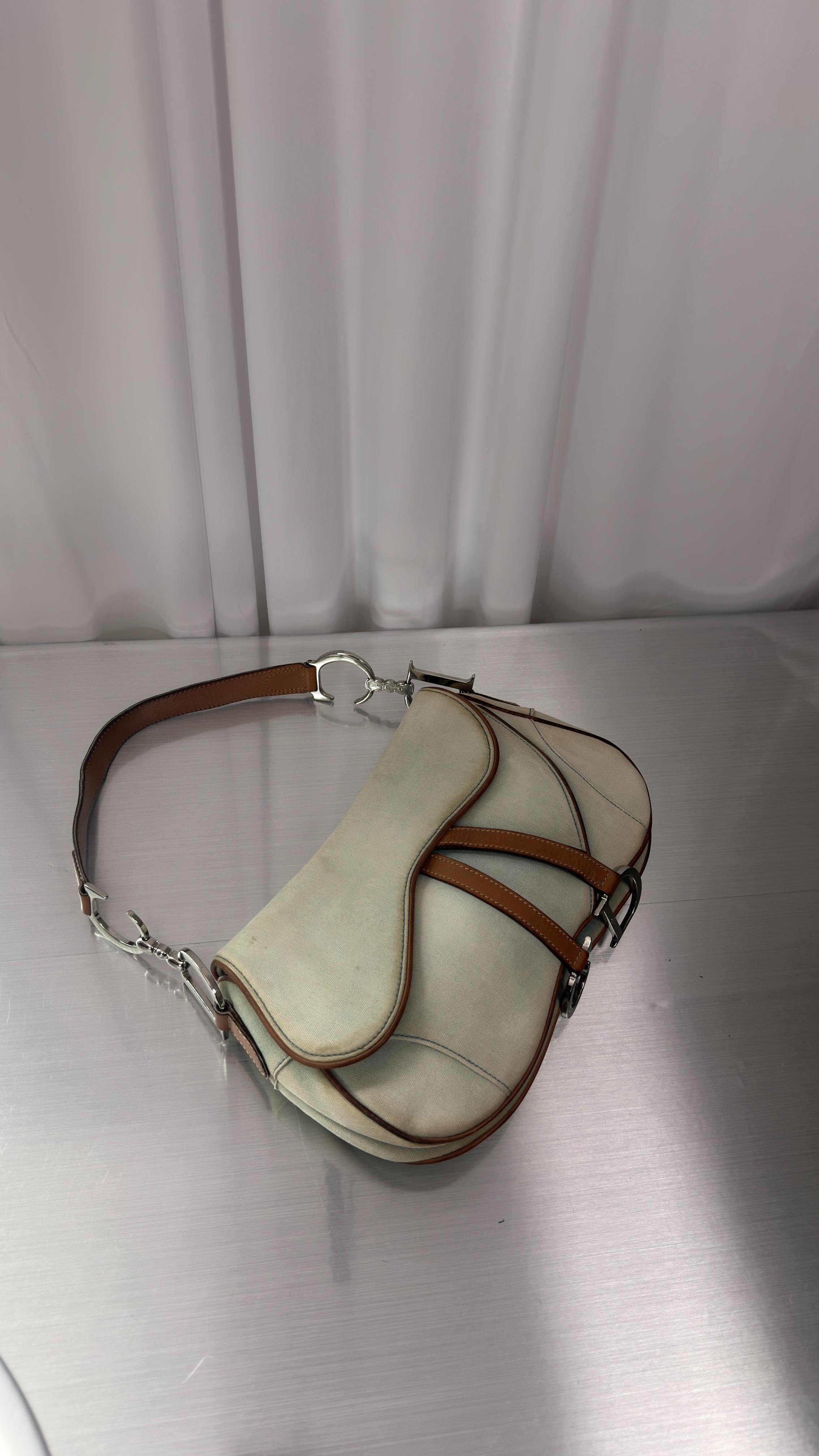 Dior Denim Double Saddle Bag