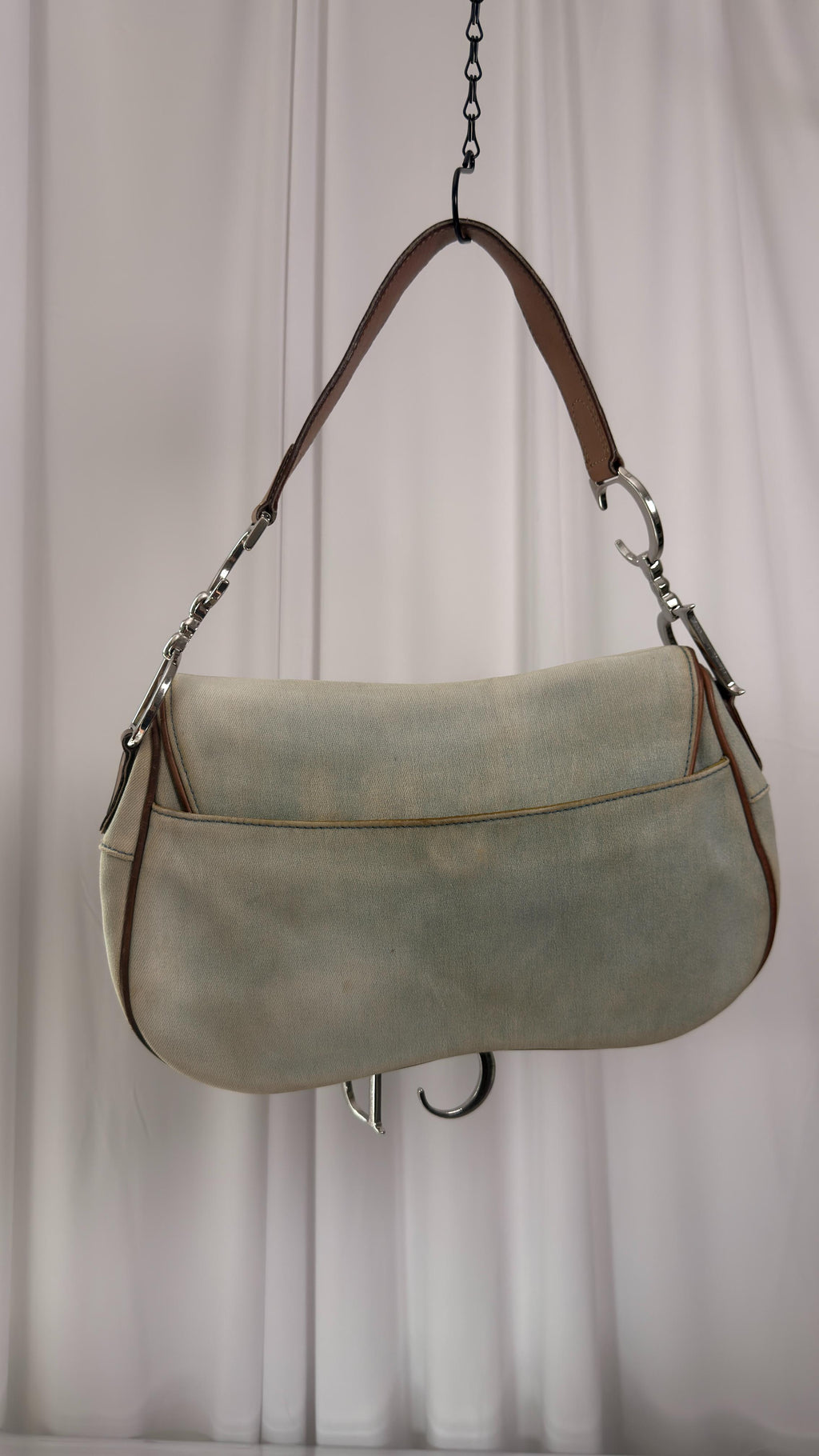 Dior Denim Double Saddle Bag