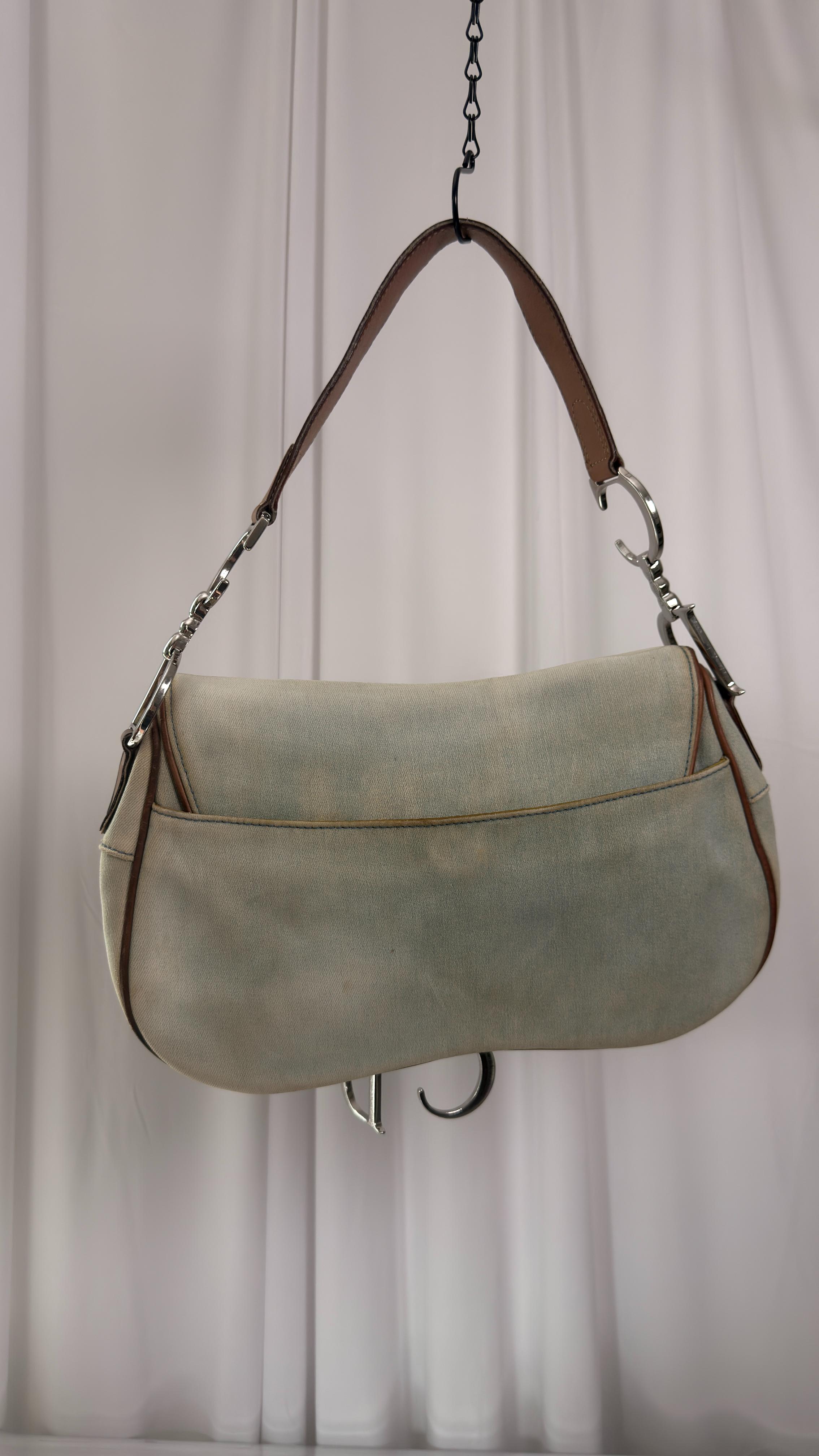 Dior Denim Double Saddle Bag