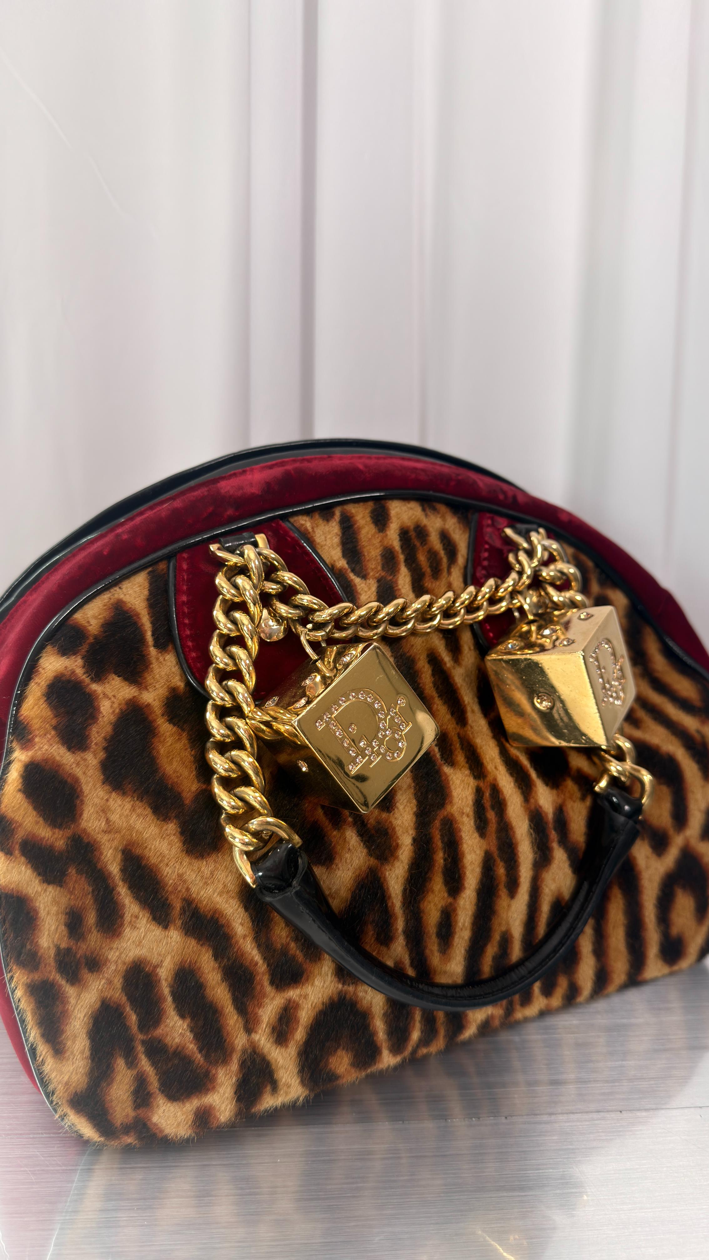 Dior Cheetah Pony Hair Velvet Gambler Bag