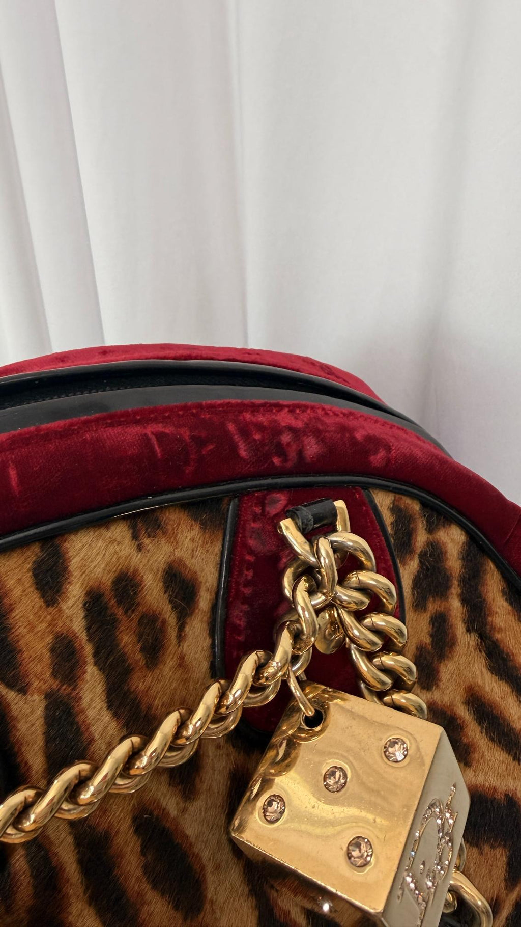 Dior Cheetah Pony Hair Velvet Gambler Bag