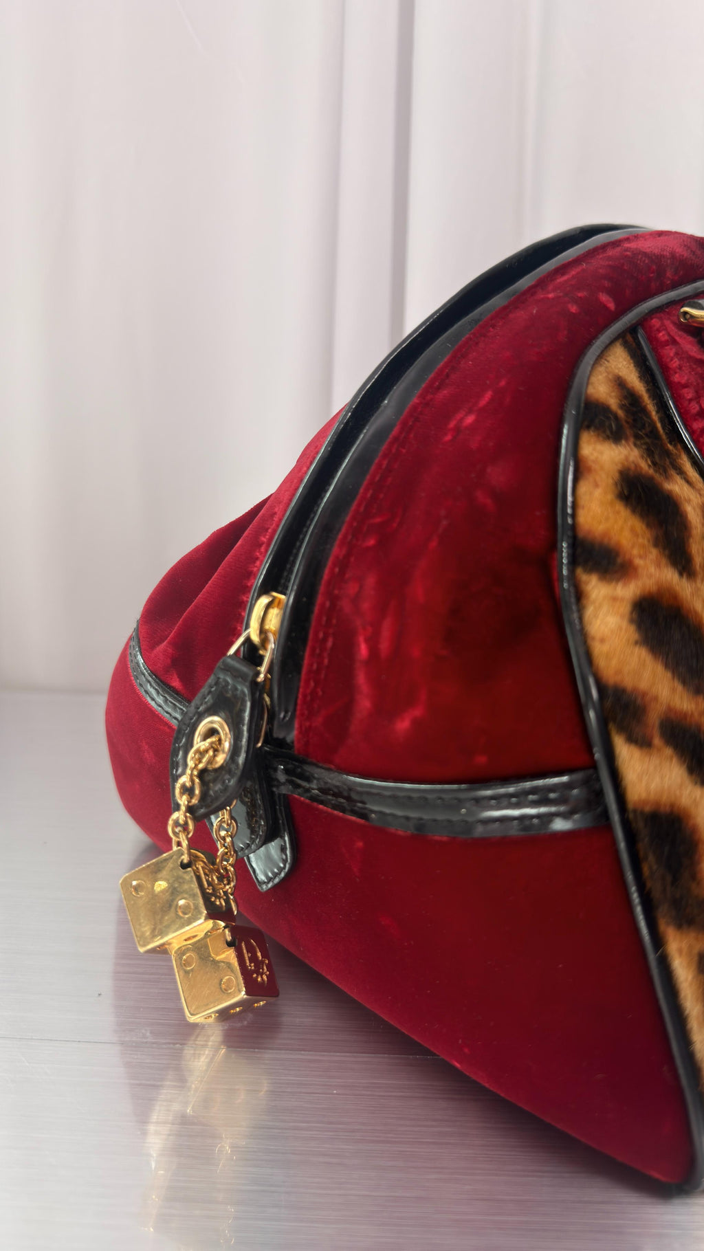 Dior Cheetah Pony Hair Velvet Gambler Bag