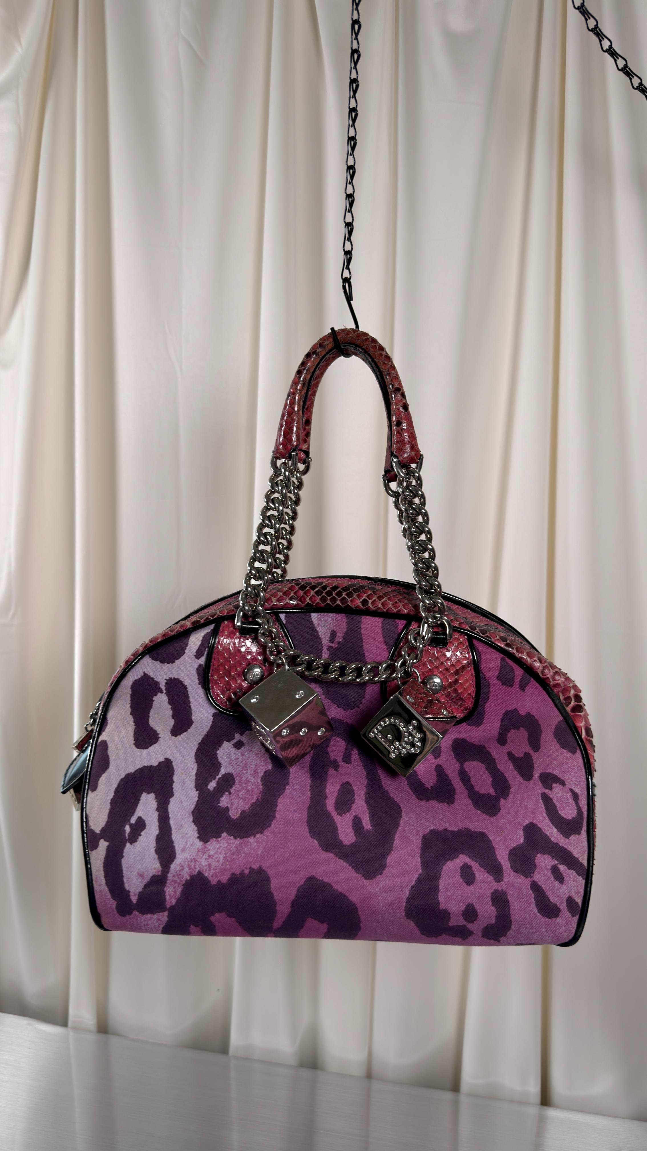 Dior Pink Python Gambler Bag
