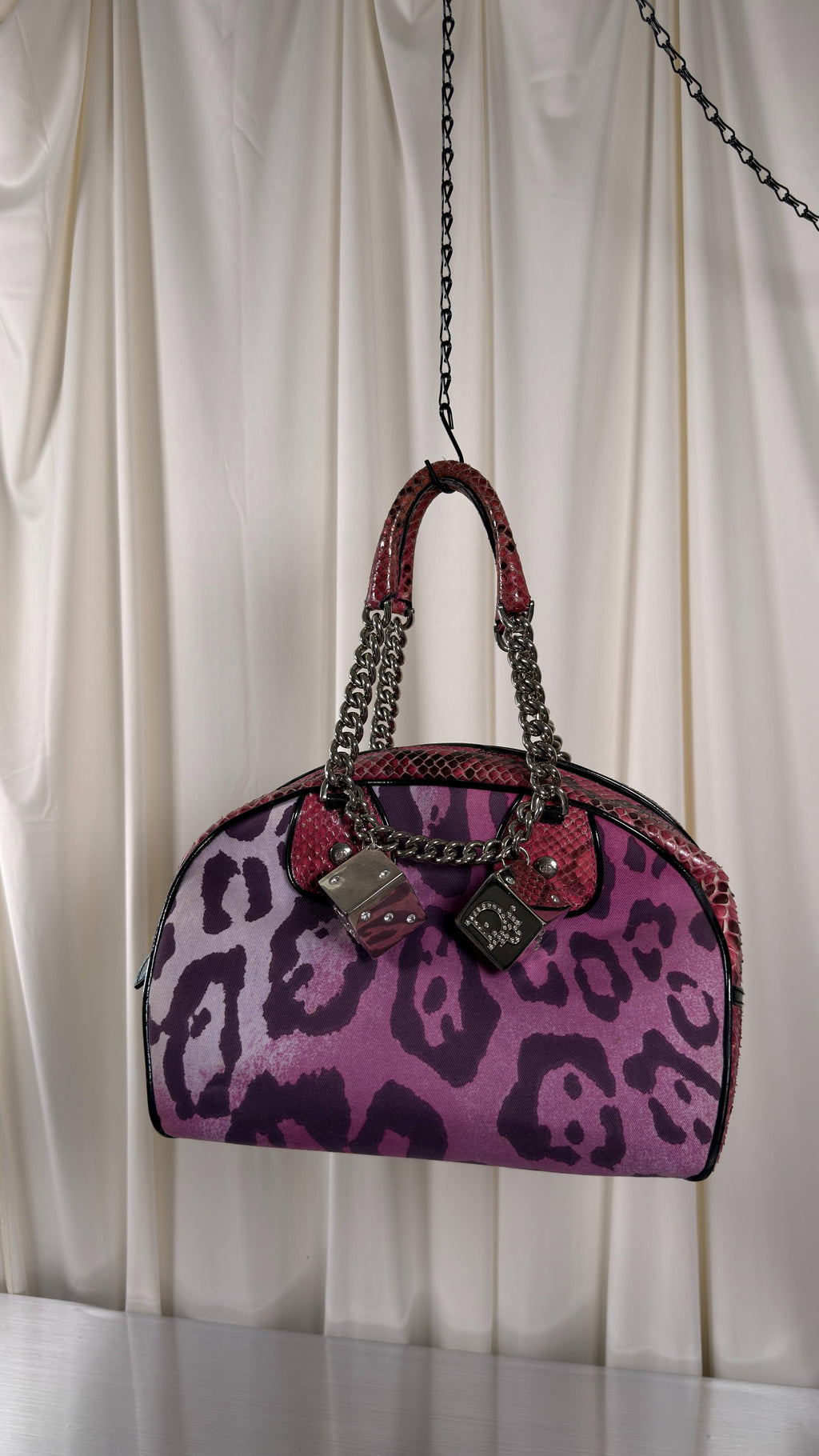 Dior Pink Python Gambler Bag