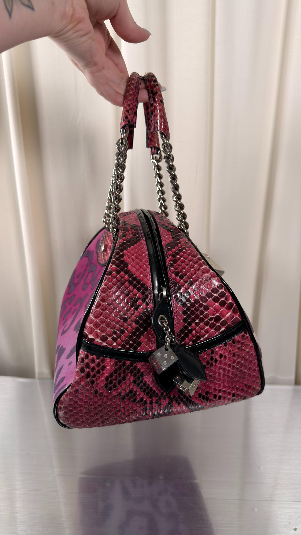 Dior Pink Python Gambler Bag
