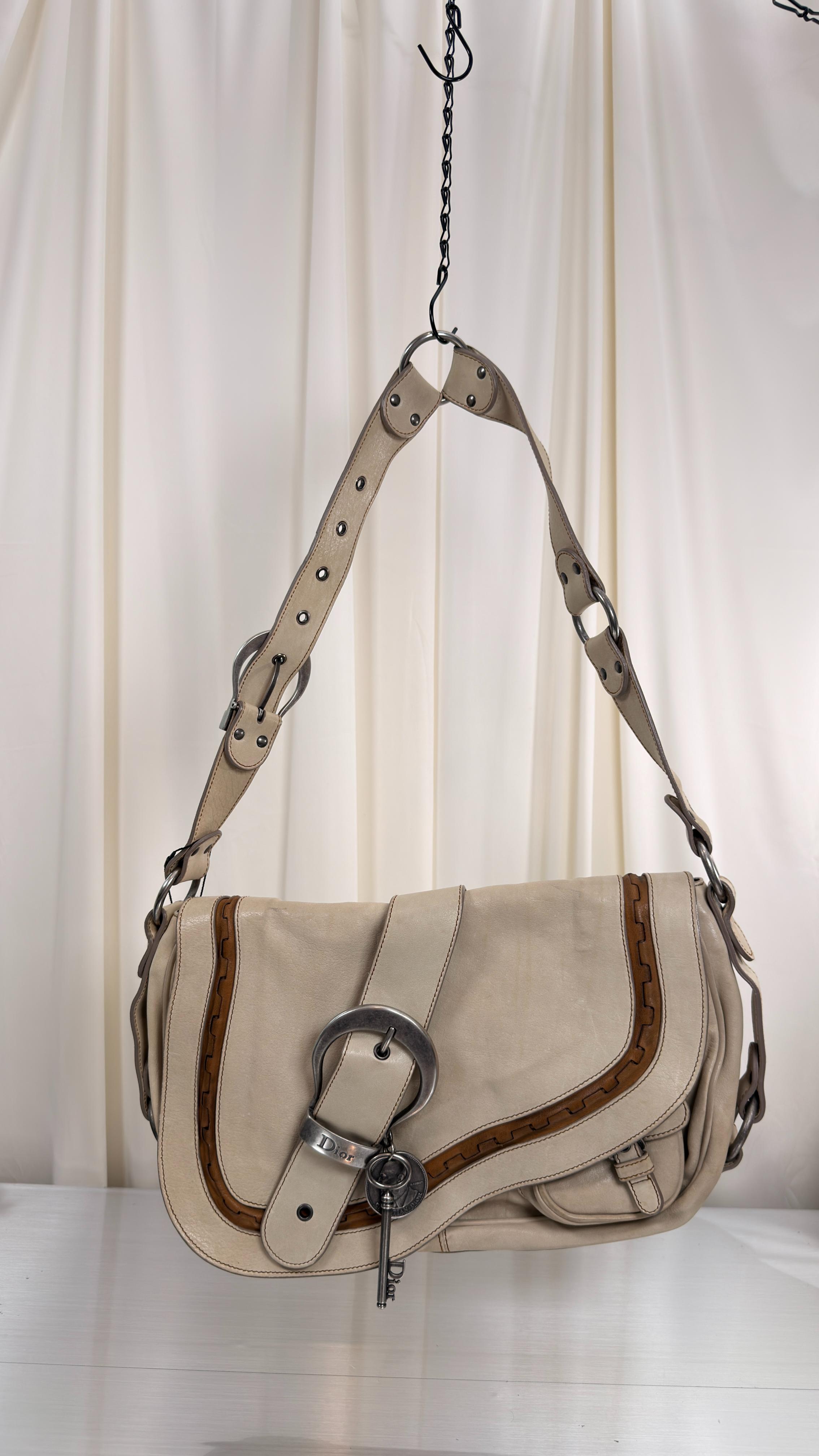 Dior Cream Saddle Bag