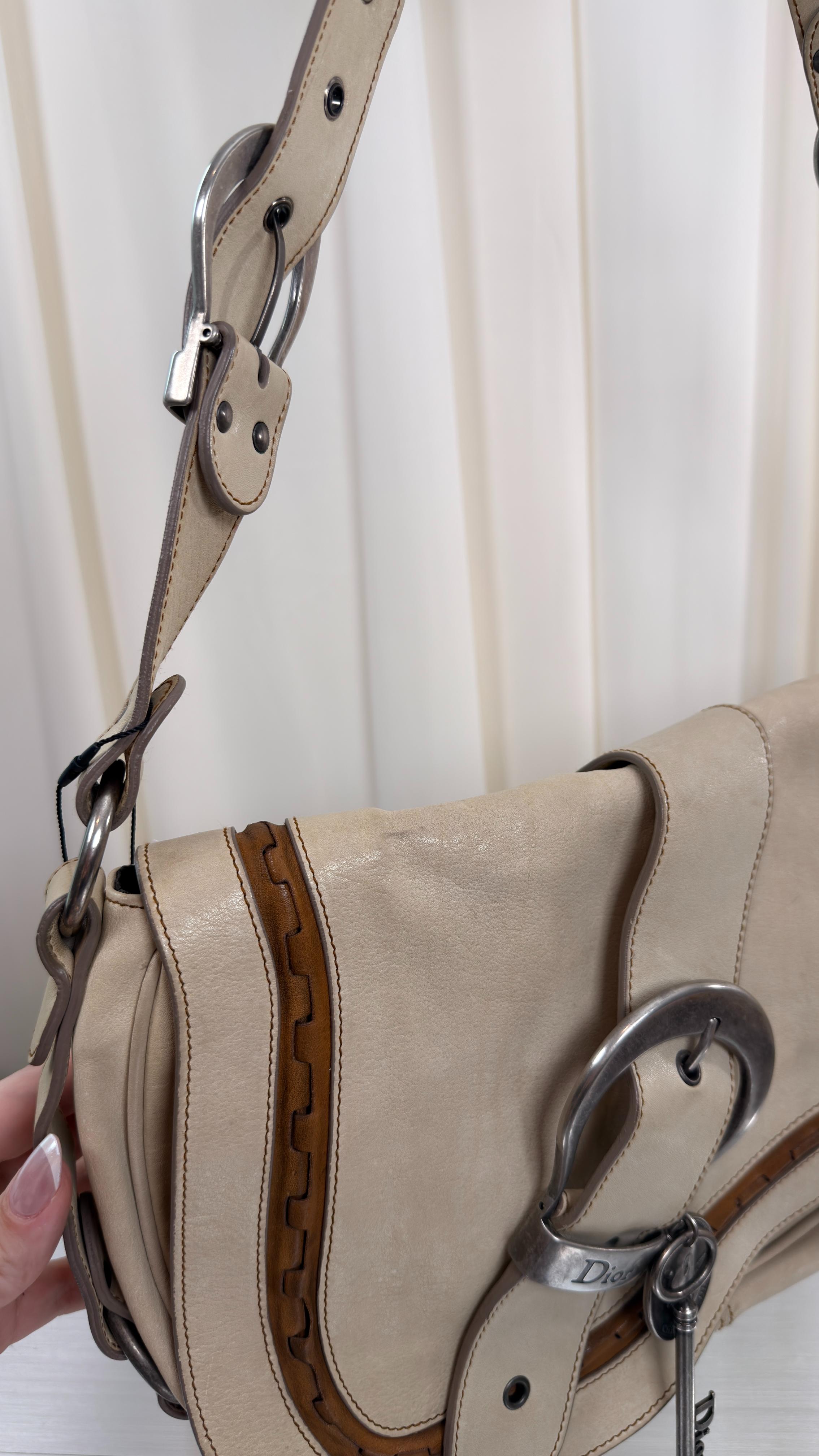 Dior Cream Saddle Bag