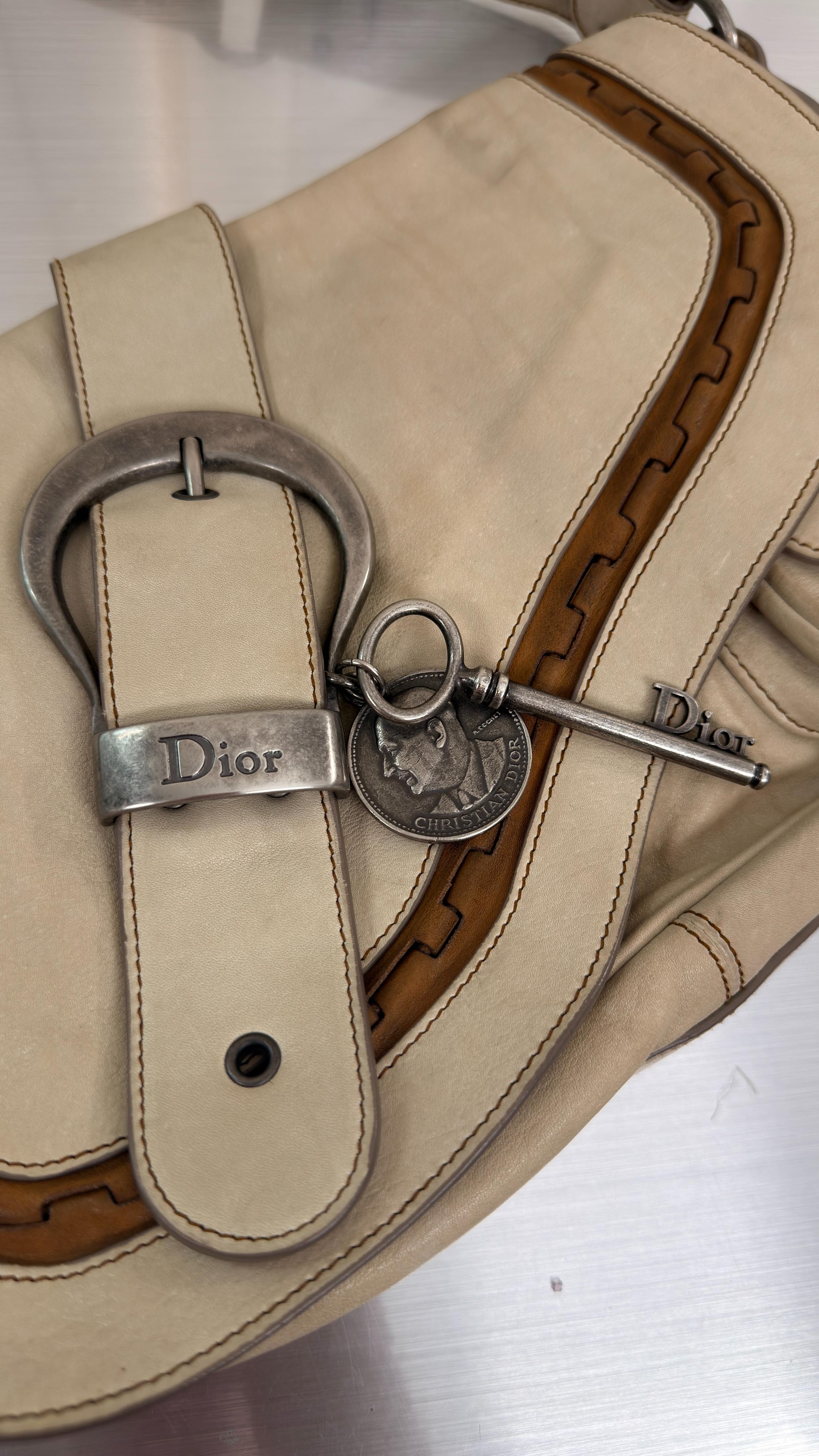 Dior Cream Saddle Bag