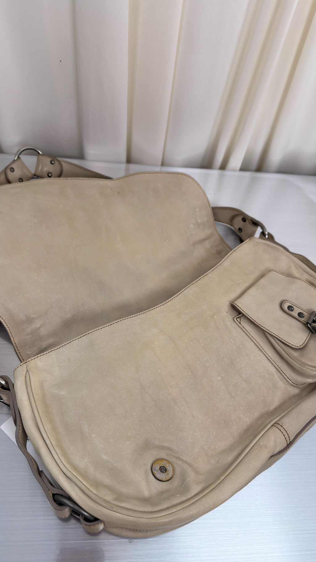 Dior Cream Saddle Bag