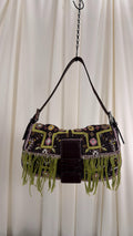 Fendi Floral Tassel Baguette Bag