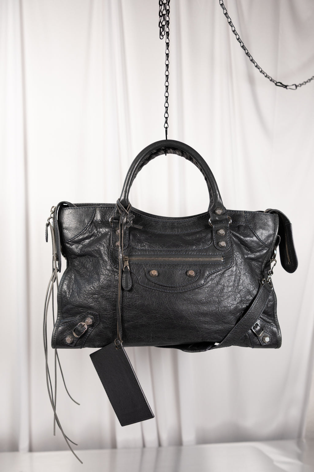 Balenciaga 2012 Gray G12 Stud Medium City
