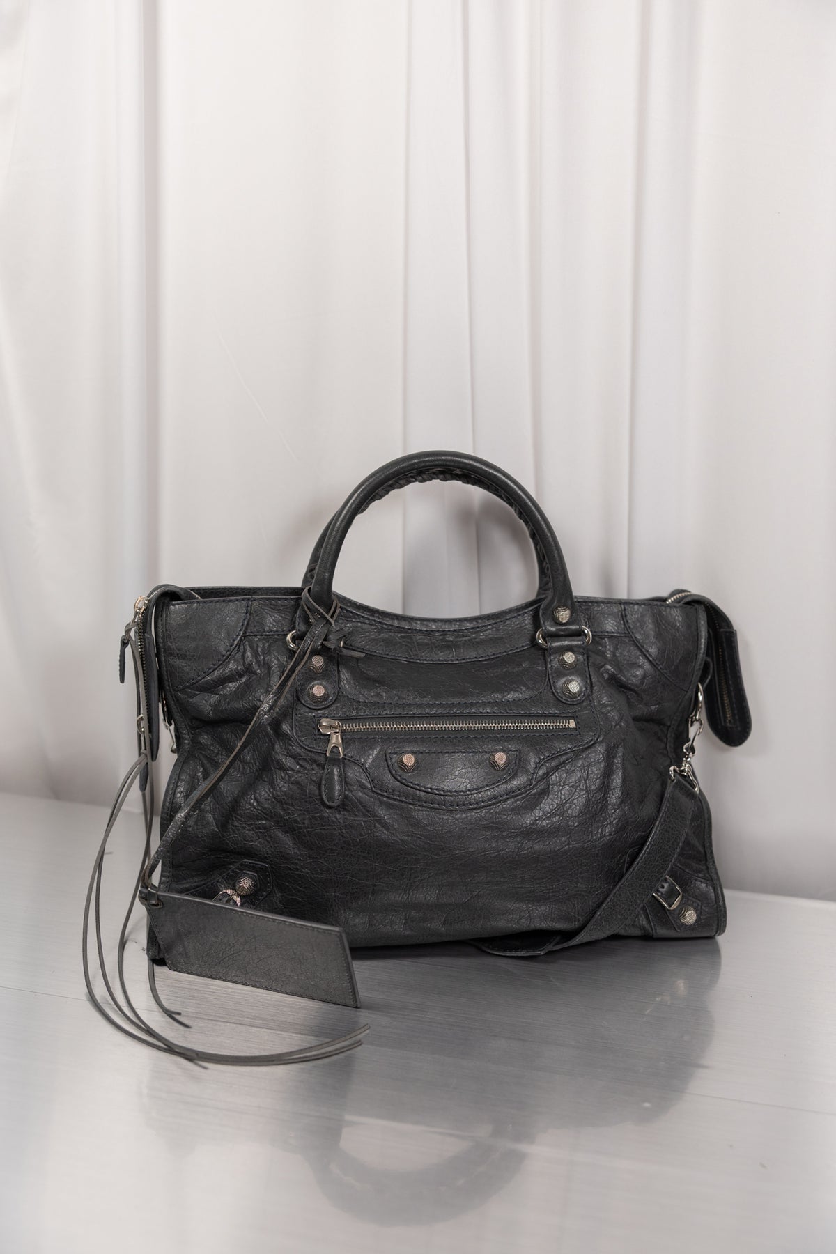 Balenciaga 2012 Gray G12 Stud Medium City