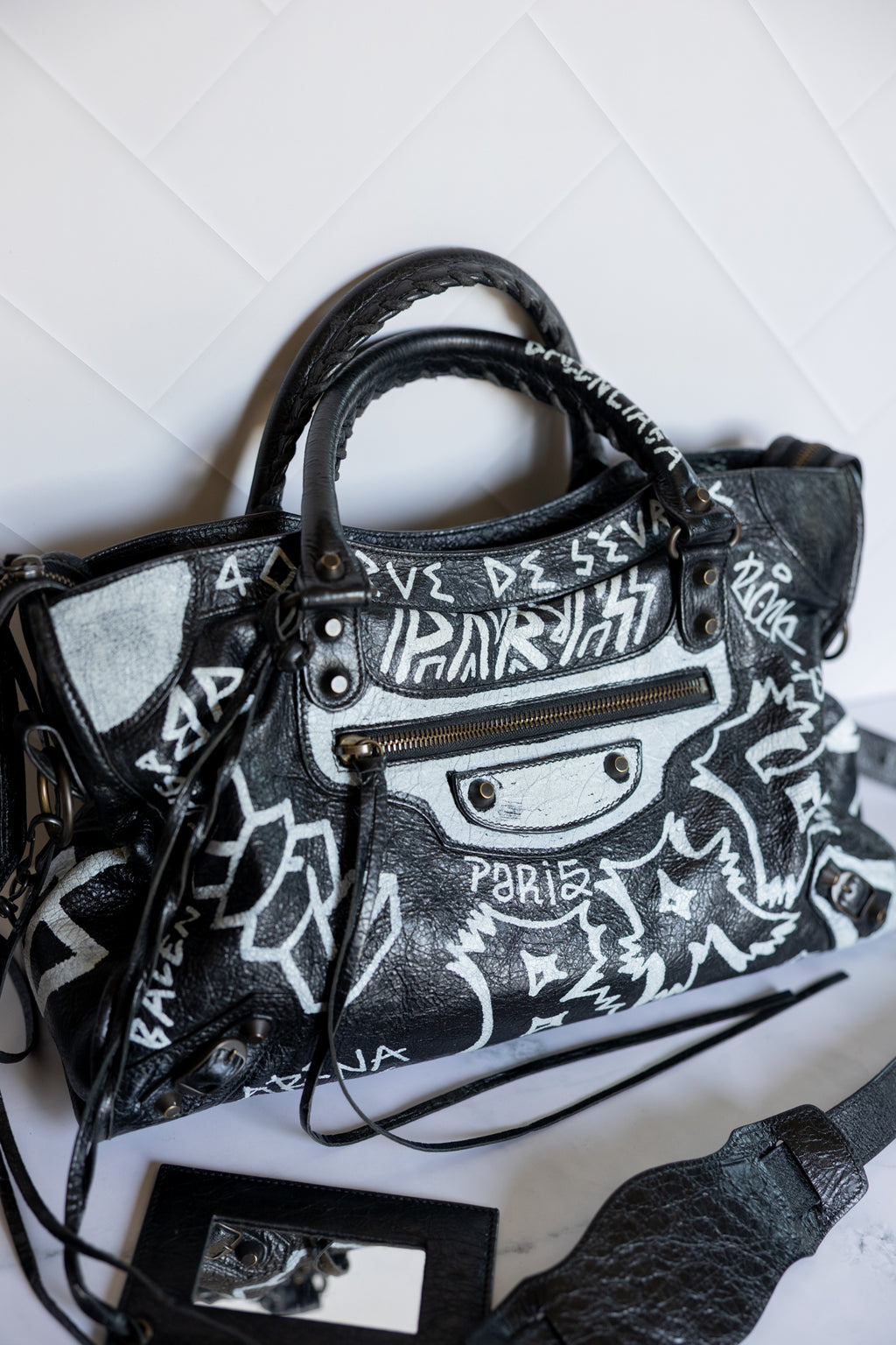 Balenciaga Graffiti Medium City Bag