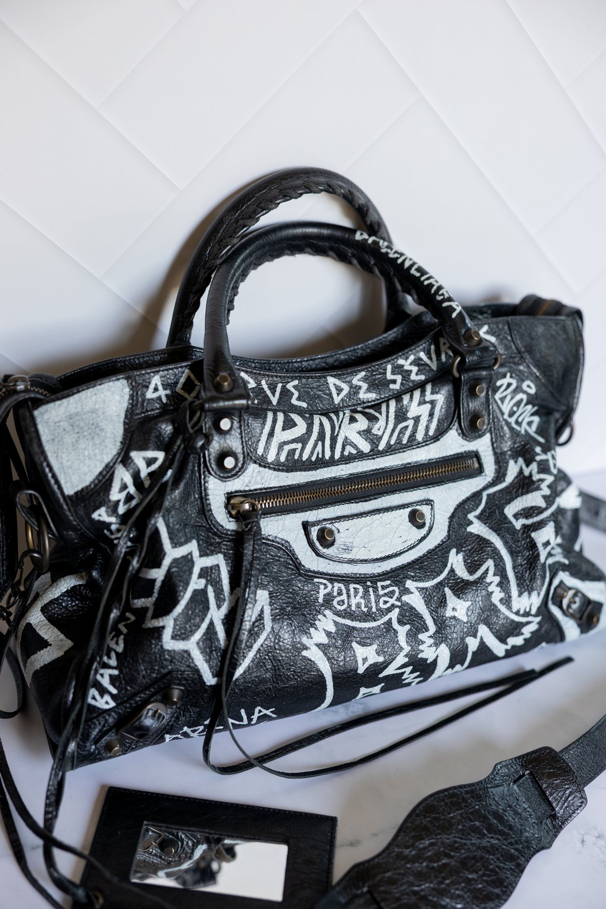 Balenciaga Graffiti Medium City Bag