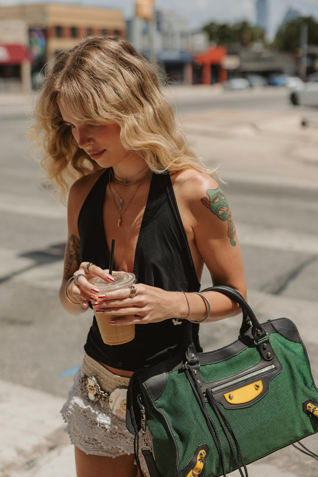Balenciaga Green/Yellow 2015 City Bag