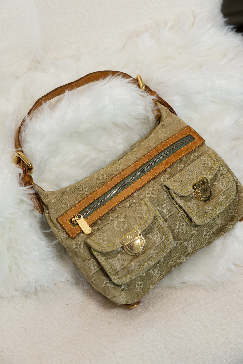 Louis Vuitton Rare Green Denim Baggy