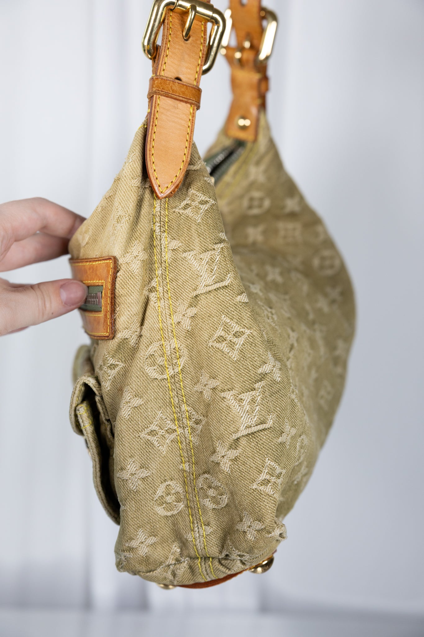 Louis Vuitton Rare Green Denim Baggy