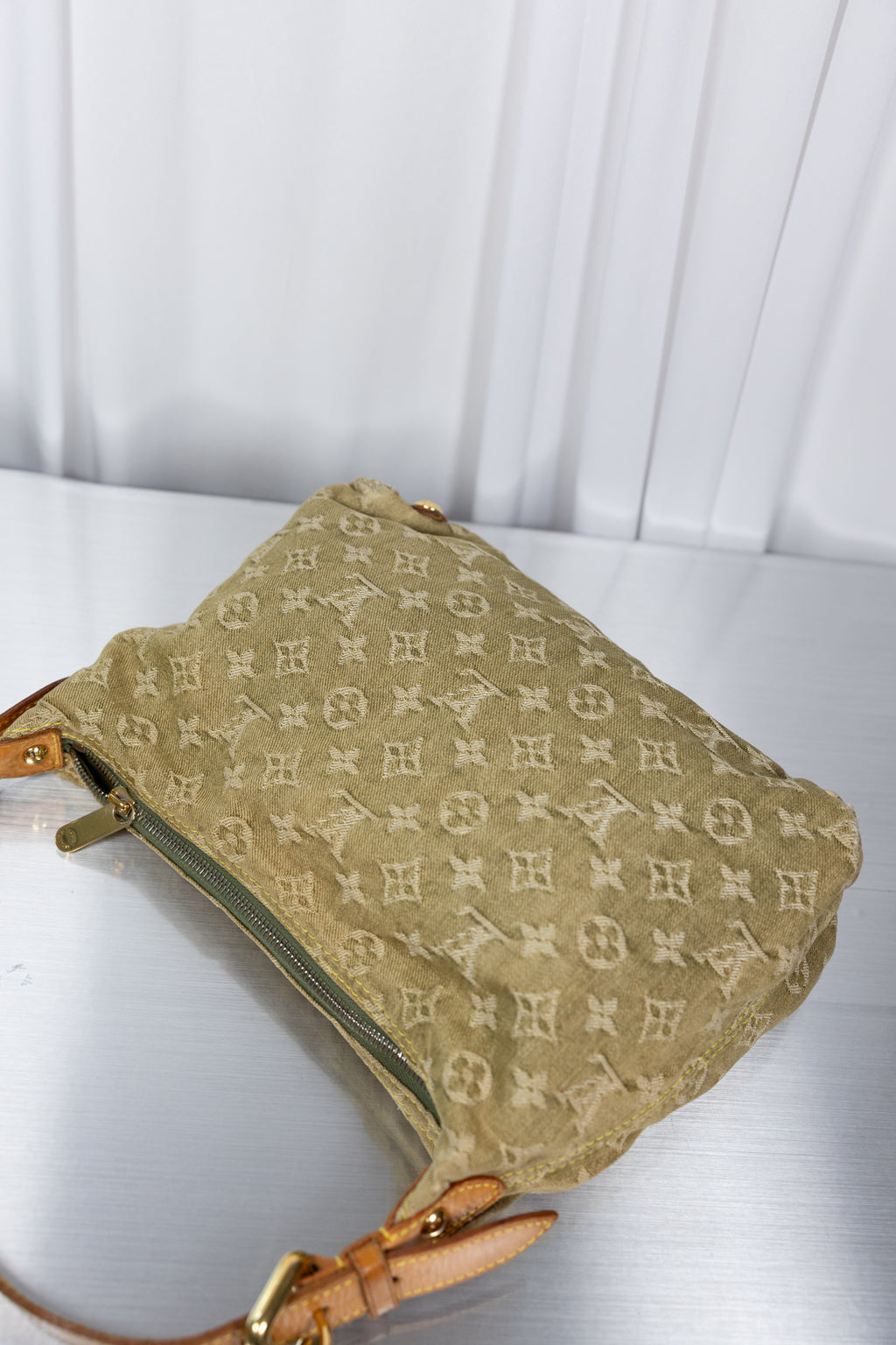 Louis Vuitton Rare Green Denim Baggy