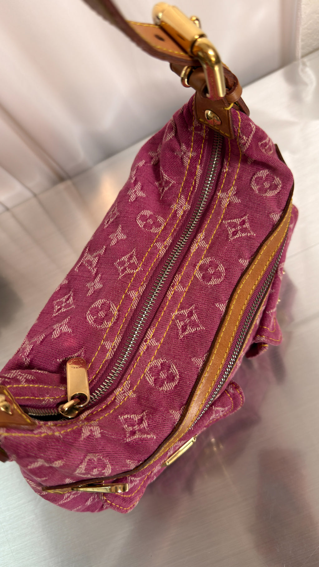 Louis Vuitton Pink Denim Baggy