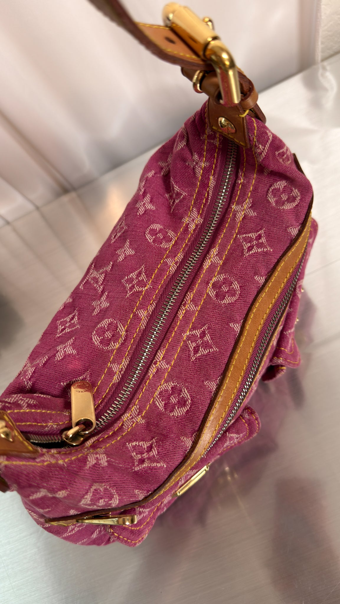 Louis Vuitton Pink Denim Baggy