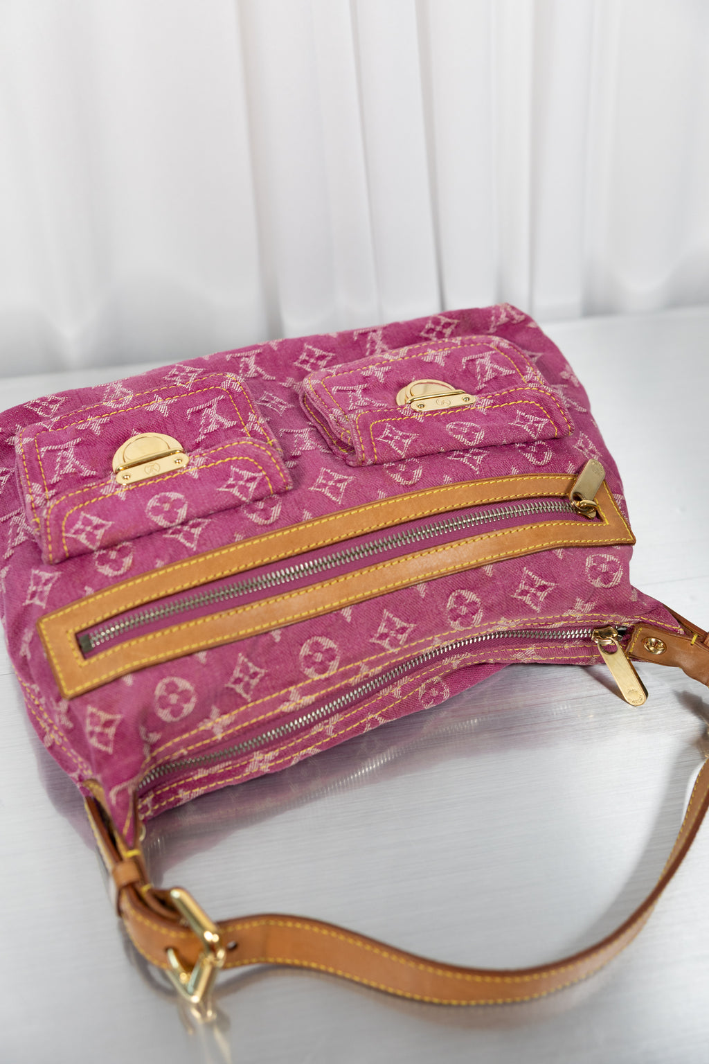 Louis Vuitton Pink Denim Baggy