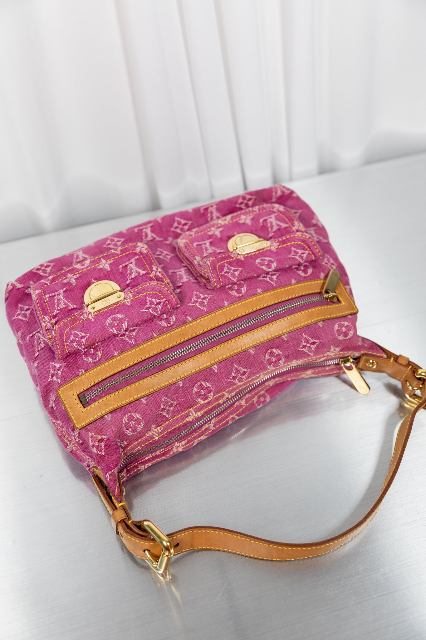 Louis Vuitton Pink Denim Baggy