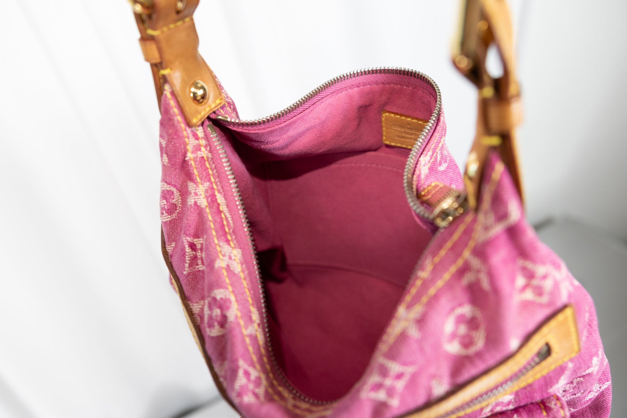 Louis Vuitton Pink Denim Baggy