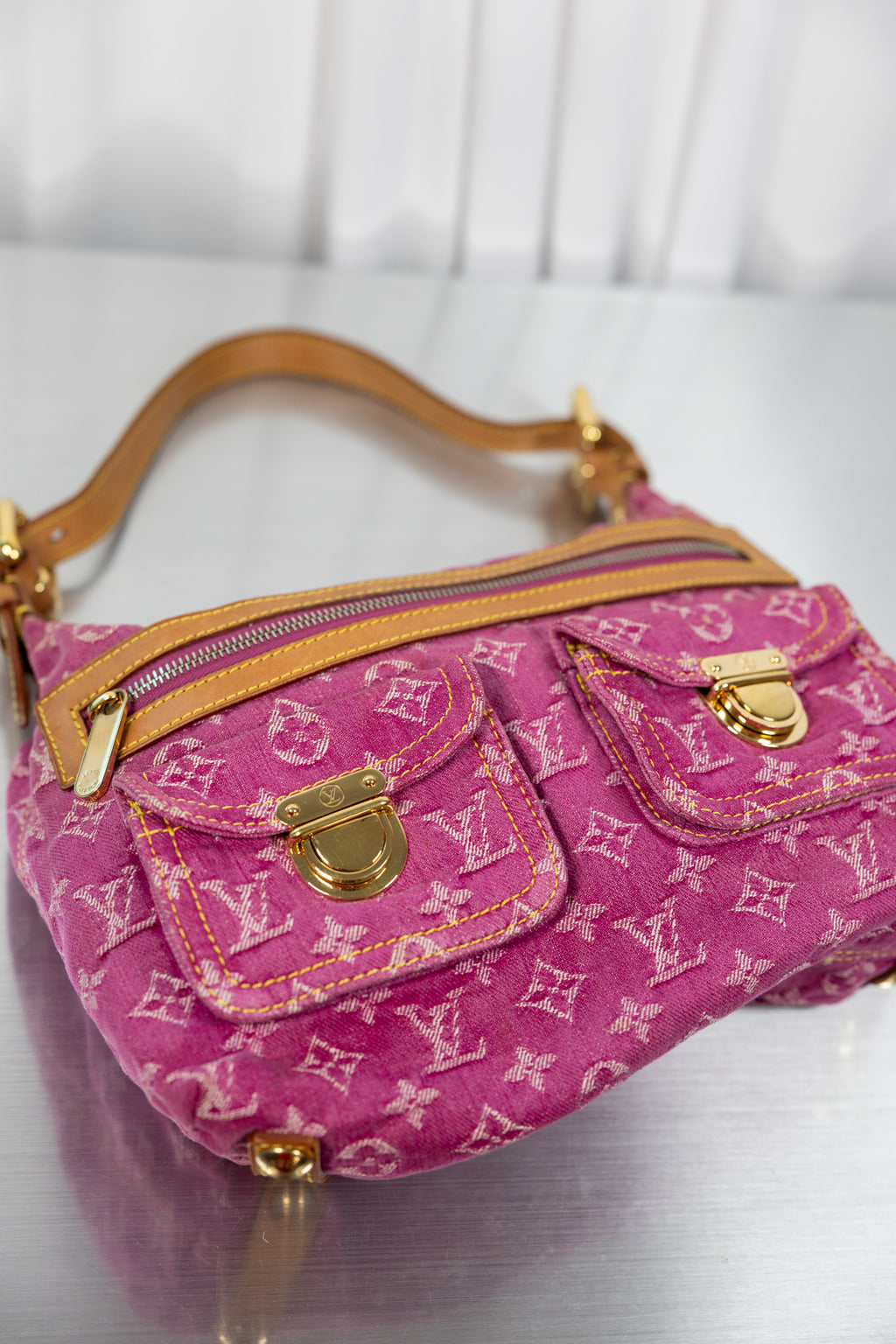 Louis Vuitton Pink Denim Baggy