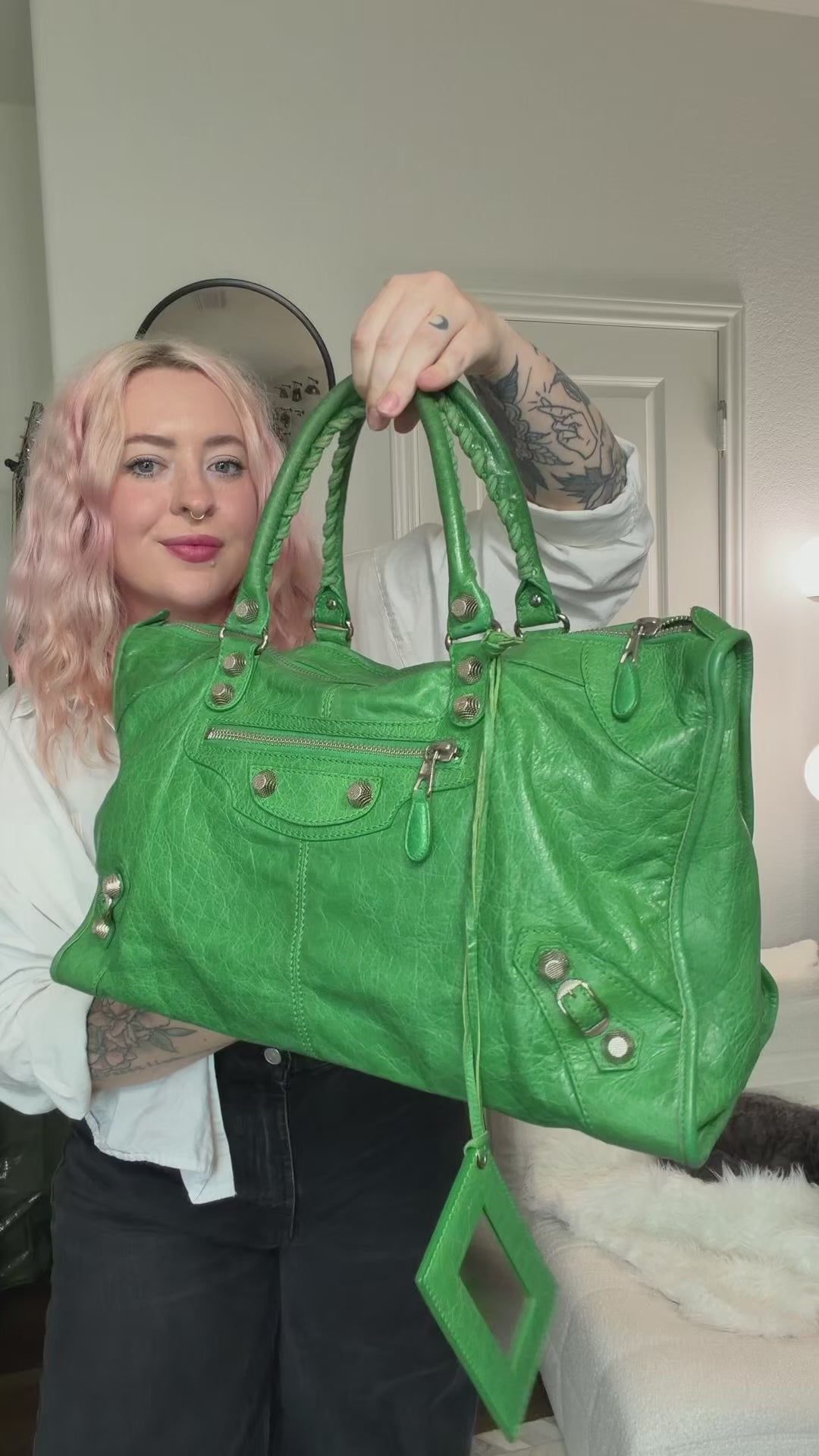 Balenciaga Rare Green Giant 21 Work bag