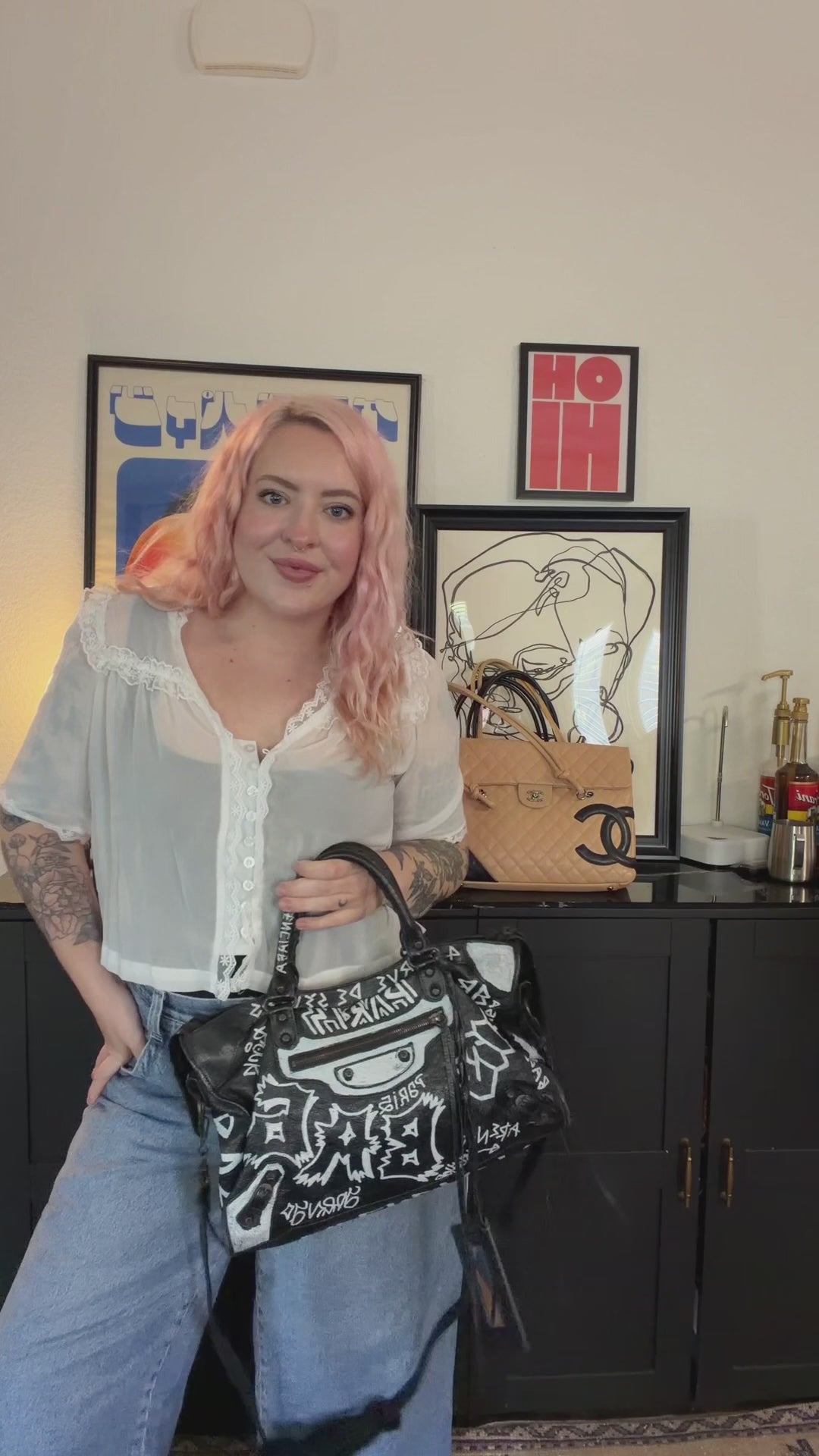 Balenciaga Graffiti Medium City Bag