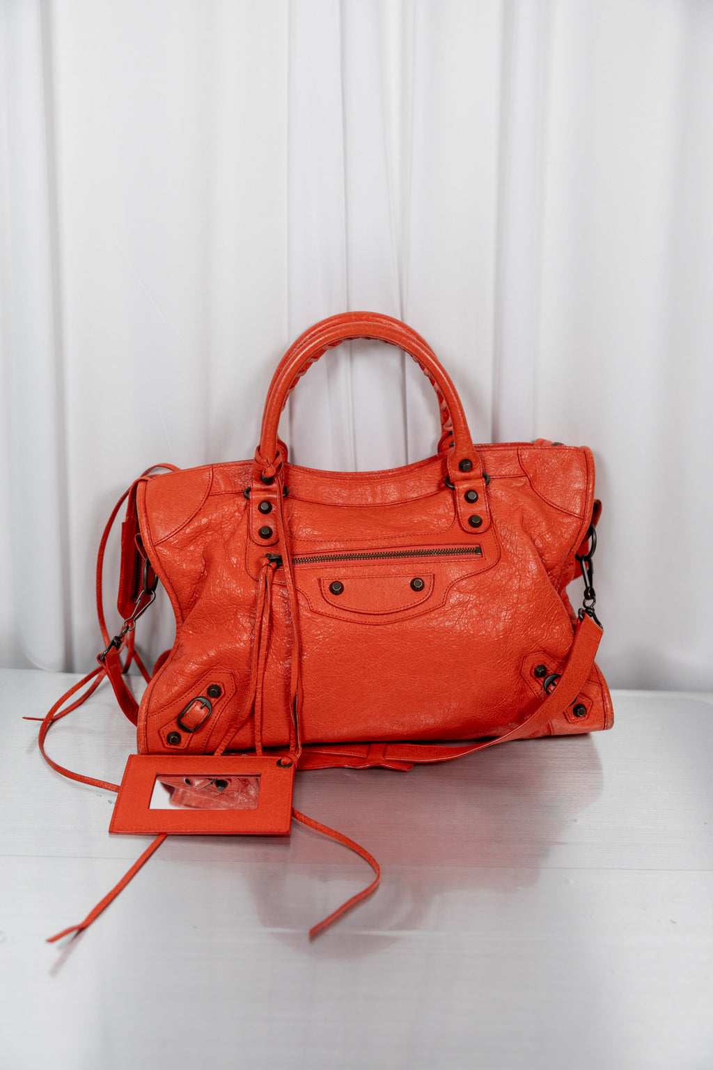 Balenciaga 2013 Red-Orange Medium City