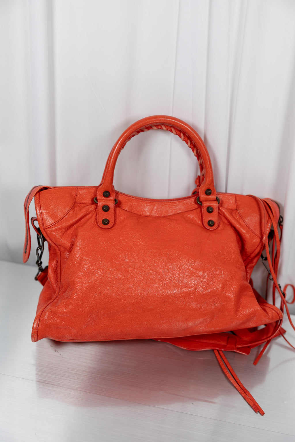 Balenciaga 2013 Red-Orange Medium City