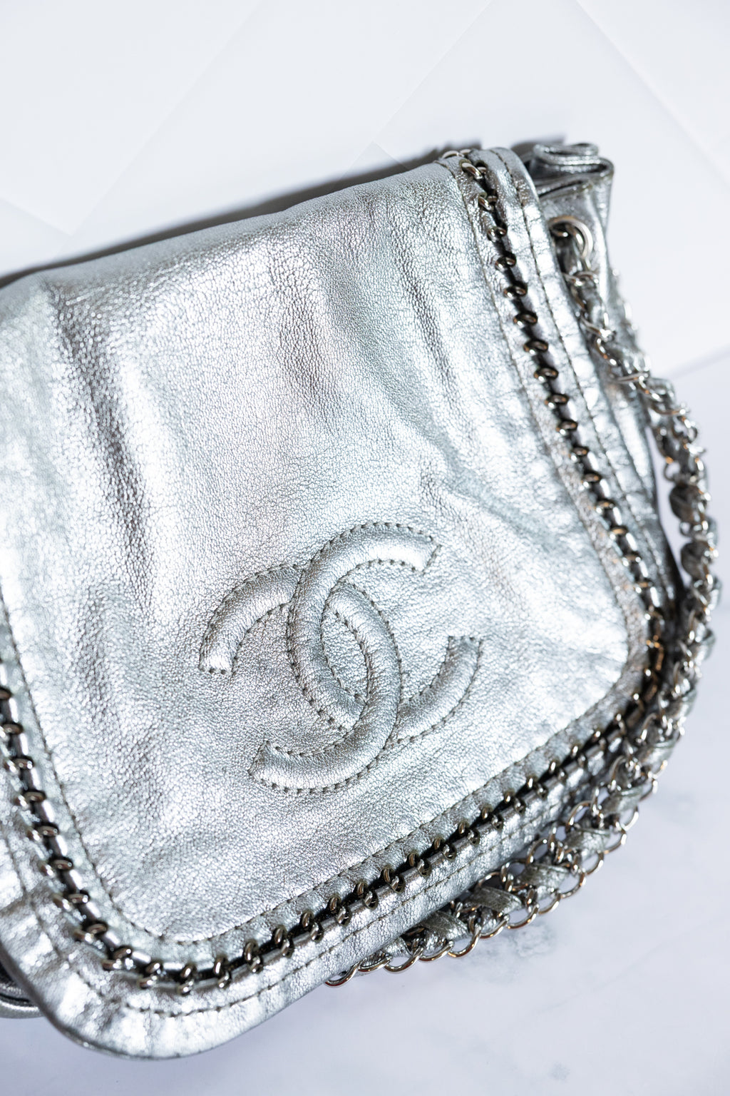 Chanel Luxe Ligne Shoulder Bag Silver