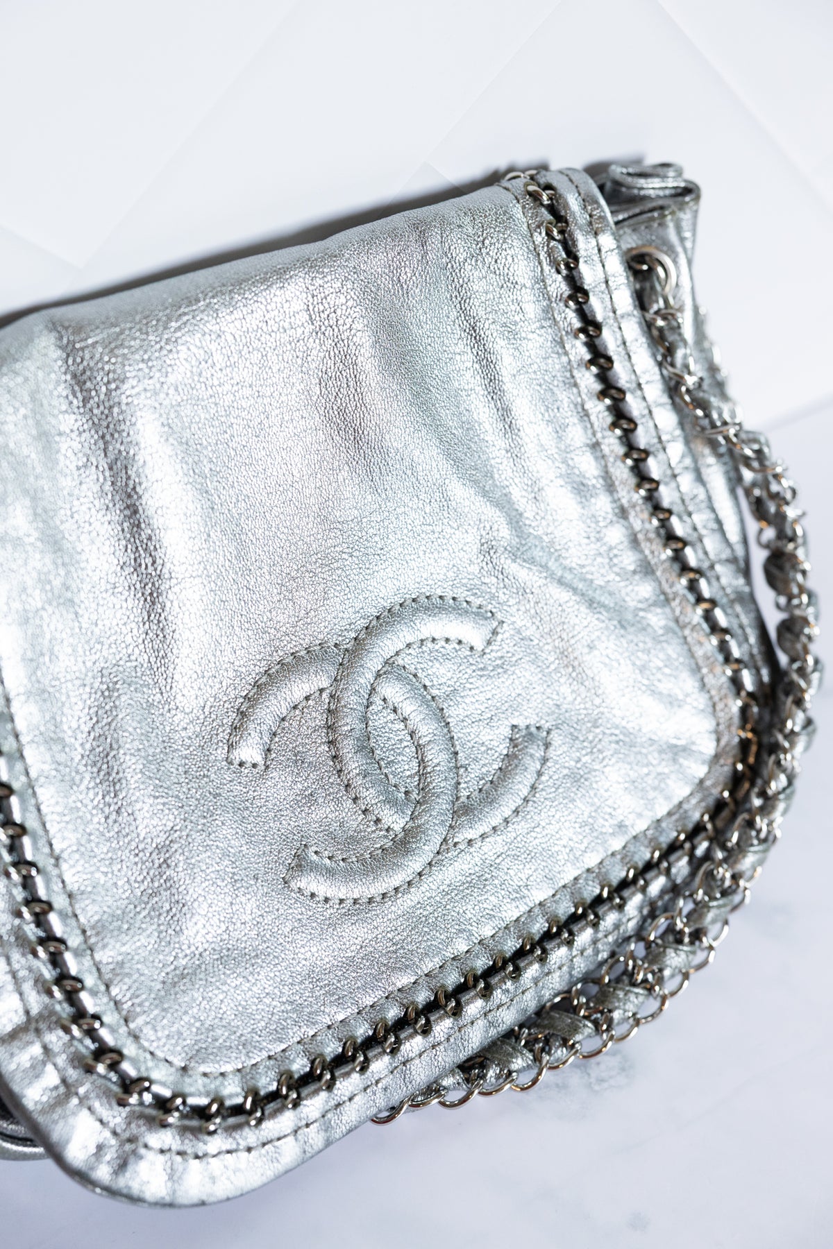 Chanel Luxe Ligne Shoulder Bag Silver