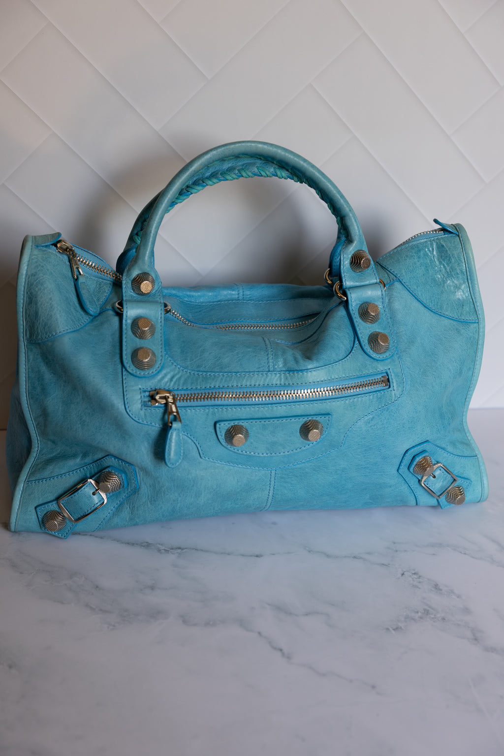 Balenciaga Work Bag Teal