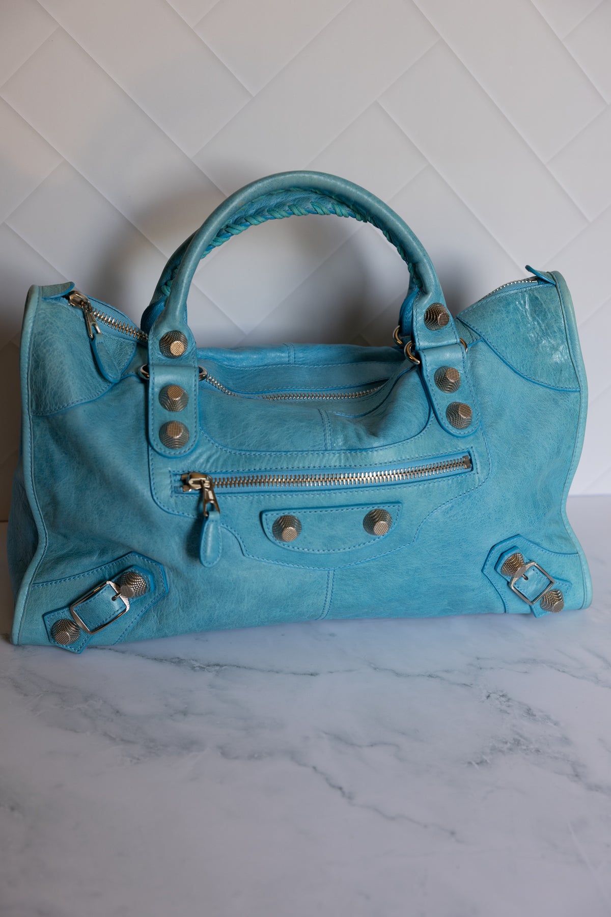 Balenciaga Work Bag Teal