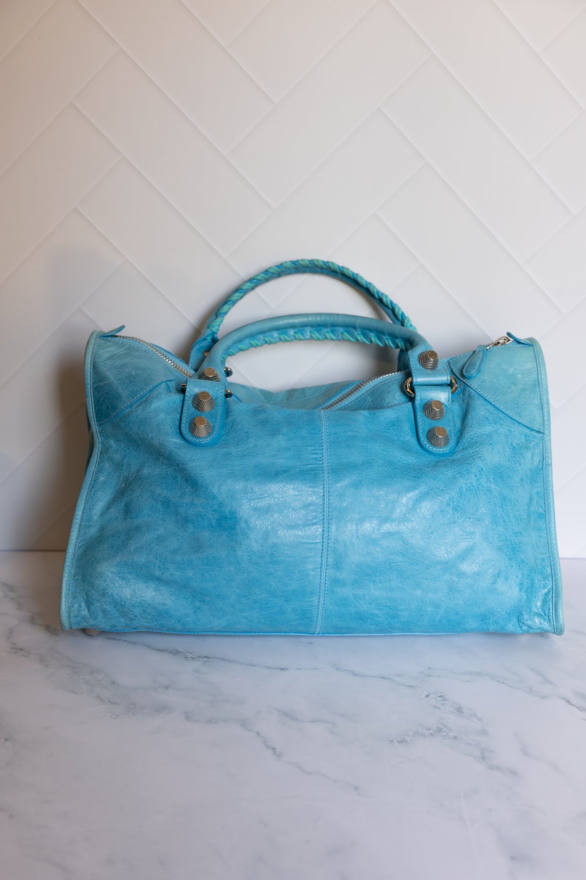 Balenciaga Work Bag Teal