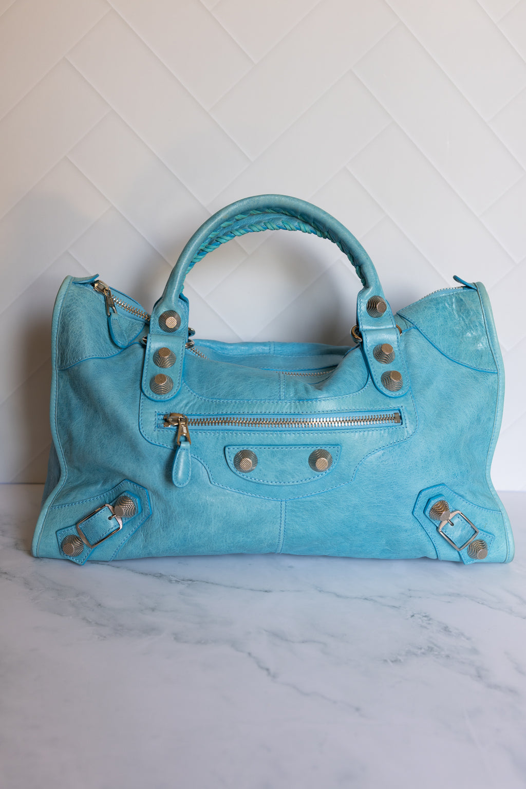 Balenciaga Work Bag Teal
